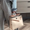 Hm HERBAG Super 20 màu size 32cm da Canvas - Túi xách nữ da thật cao cấp, Full Box, giảm 1 triệu 2