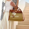 Hm HERBAG Super 20 màu size 32cm da Canvas - Túi xách nữ da thật cao cấp, Full Box, giảm 1 triệu 5