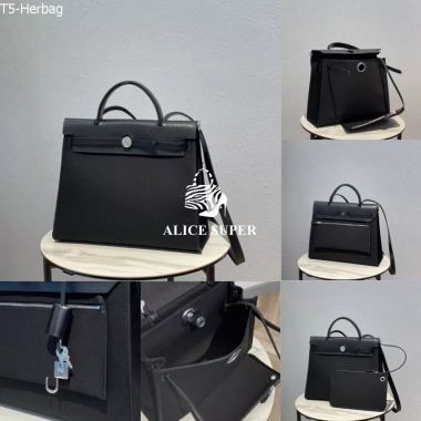 Hm HERBAG Super 20 màu size 32cm da Canvas - Túi xách nữ da thật cao cấp, Full Box, giảm 1 triệu