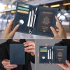 Hộ chiếu RFID chặn du lịch - Ví mỏng da thật 4 khe thẻ và túi tiền xu 4