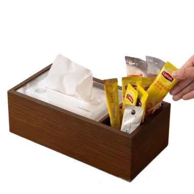 Hộ Gia Đình Bảo Quản - Hộp Khăn Giấy Gỗ Óc Chó Sang Trọng, Ánh Sáng Cao Cấp GRGZ