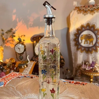 Hộ Gia Đình Nhà Bếp - Chai Giấm, Dầu, Gia Vị, Nước Tương Hoa Văn Vuông, 255k 7