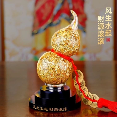 Hồ Lô Lá Vàng + Dây Đồng Tiền Ngũ Phúc - Phong Thủy Tài Lộc, Phật Giáo Tướng Thuận, Giá Ưu Đãi 270.000đ 4
