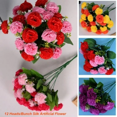 Hoa cẩm chướng nhỏ YYLINGX 12 đầu lụa 6 màu Sắp xếp nhà, chất lượng cao, giá 66.660₫