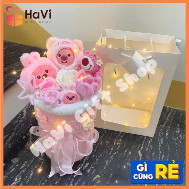 Hoa gấu Loopy đặc biệt cùng gấu dâu Lotso - Dịu dàng, dễ thương, giá 210.000₫
