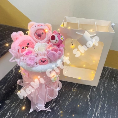 Hoa gấu Loopy đặc biệt cùng gấu dâu Lotso - Dịu dàng, dễ thương, giá 210.000₫