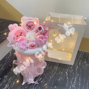 Hoa gấu Loopy đặc biệt cùng gấu dâu Lotso - Dịu dàng, dễ thương, giá 210.000₫