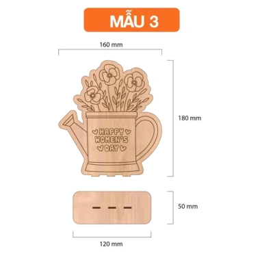 Hoa gỗ tự tô màu 8/3 Happy Women's Day có đế DIY - Quà tặng 8/3, 20/10, 20/11, Ngày của mẹ, Giá sỉ 4.000 VND 7