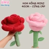 Hoa Hồng Nhồi Bông 40cm 2 Màu Pastel Cứng Cáp Vải Miniso 2 Chiều An Toàn Bền Màu
