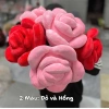 Hoa Hồng Nhồi Bông 40cm 2 Màu Pastel Cứng Cáp Vải Miniso 2 Chiều An Toàn Bền Màu 3