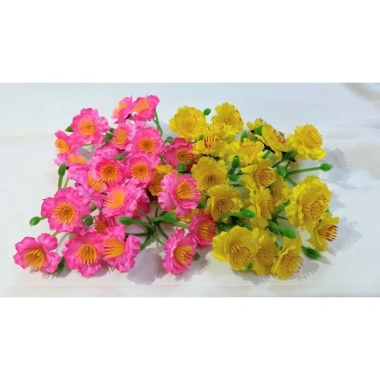 Hoa Mai & Đào Cao Cấp Nhẹ 1kg Vải Mềm - Trang Trí Phòng Tết 2.025 Giá 80.000₫