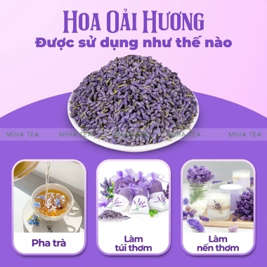 Hoa oải hương sấy lạnh 1kg - Nụ lavender khô dùng trà, túi thơm, khử mùi | Mihatea 160.000 VND