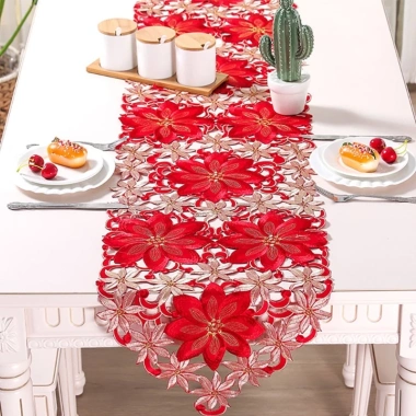Hoa Polyester Lanh Quốc Gia - Trang Trí Bàn Tiệc Giáng Sinh Ngoài Trời, 132.260₫ 7