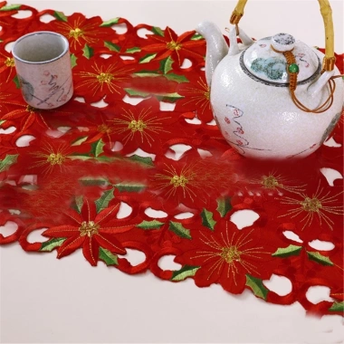 Hoa Polyester Lanh Quốc Gia - Trang Trí Bàn Tiệc Giáng Sinh Ngoài Trời, 132.260₫ 8