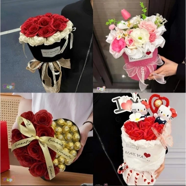 Hoa sáp hot trend - Set quà tặng 14/2, 8/3, sinh nhật, tốt nghiệp - Ship nhanh Hà Nội, túi Mika, 165k