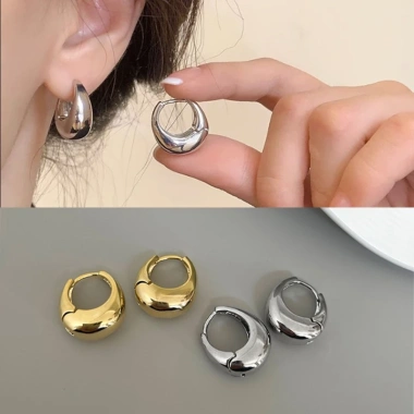 Hoa Tai Nữ Kim Loại Hạt Bấm - Hàn Quốc Sang Trọng, Dễ Phối, Giá 26.100 VND 3