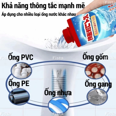 Hòa tan nhanh dung dịch thông tắc 1.000ml - Loại bỏ tóc, cặn bẩn, tắc ống, cống, bồn rửa, mùi hôi - 178.500đ 2