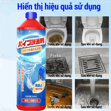 Hòa tan nhanh dung dịch thông tắc 1.000ml - Loại bỏ tóc, cặn bẩn, tắc ống, cống, bồn rửa, mùi hôi - 178.500đ 4