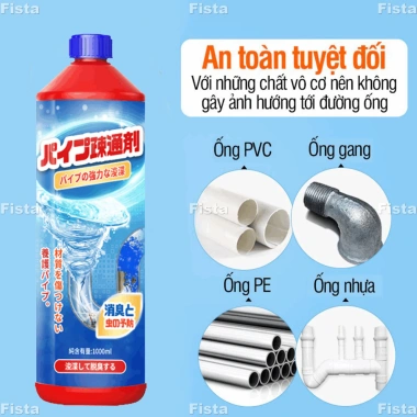 Hòa tan nhanh dung dịch thông tắc 1.000ml - Loại bỏ tóc, cặn bẩn, tắc ống, cống, bồn rửa, mùi hôi - 178.500đ 5