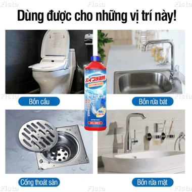Hòa tan nhanh dung dịch thông tắc 1.000ml - Loại bỏ tóc, cặn bẩn, tắc ống, cống, bồn rửa, mùi hôi - 178.500đ 6