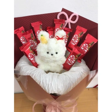 Hoa Thỏ Tai Dài Kitkat Size Đại - Bó Hoa Cún Bông Handmade Quà Tặng Valentine, 8/3, Tốt Nghiệp, Giá 259.000 VND