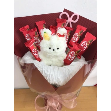 Hoa Thỏ Tai Dài Kitkat Size Đại - Bó Hoa Cún Bông Handmade Quà Tặng Valentine, 8/3, Tốt Nghiệp, Giá 259.000 VND