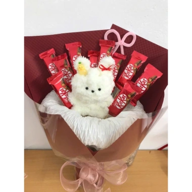 Hoa Thỏ Tai Dài Kitkat Size Đại - Bó Hoa Cún Bông Handmade Quà Tặng Valentine, 8/3, Tốt Nghiệp, Giá 259.000 VND