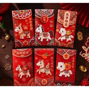 Hỏa tốc 1h Bao Lì Xì Ngựa May Mắn 4D Đựng Tiền Tài Lộc Phong Bao Lì Xì Truyền Thống Chipi 3D Hot 2.026 2