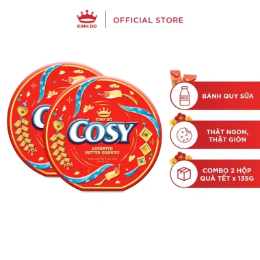 HỎA TỐC 2 Hộp Thiếc Bánh Quy Cosy Tết 2.026 Thập Cẩm Sôcôla - Chỉ 116.000 VND