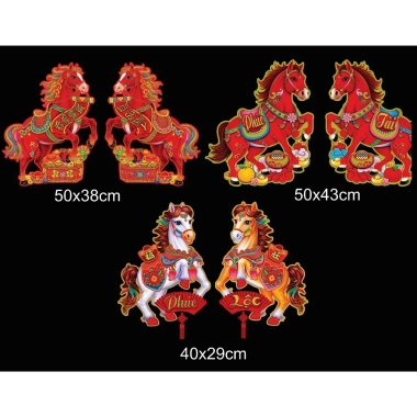 HỎA TỐC 2 Miếng Dán Cửa Tết Trang Trí Năm Mới Hình Ngựa, Thần Tài, Em Bé – Decor Tết 2.026 Giá 21.000₫