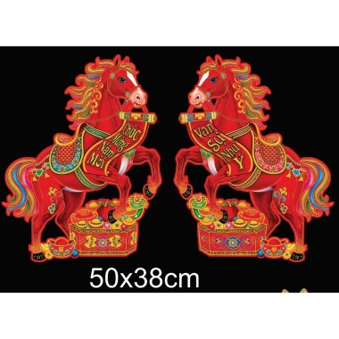 HỎA TỐC 2 Miếng Dán Cửa Tết Trang Trí Năm Mới Hình Ngựa, Thần Tài, Em Bé – Decor Tết 2.026 Giá 21.000₫