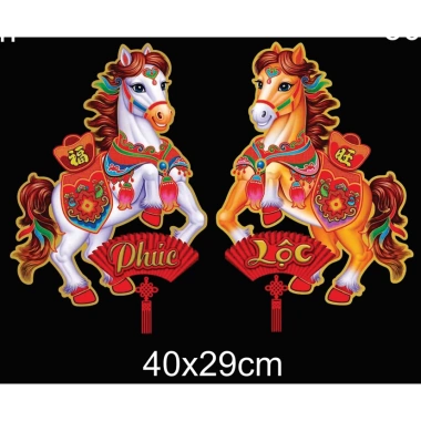 HỎA TỐC 2 Miếng Dán Cửa Tết Trang Trí Năm Mới Hình Ngựa, Thần Tài, Em Bé – Decor Tết 2.026 Giá 21.000₫