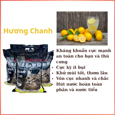 Hoạ Tốc 21H - Cát Mèo Siêu Vón Cực 6 túi 4KG 8.8L Hương Chanh, Cát Nhật Đen Khử Mùi, 175.000đ 2 Hoạ Tốc 21H - Cát Mèo Siêu Vón Cực 6 túi 4KG 8.8L Hương Chanh, Cát Nhật Đen Khử Mùi, 175.000đ 2