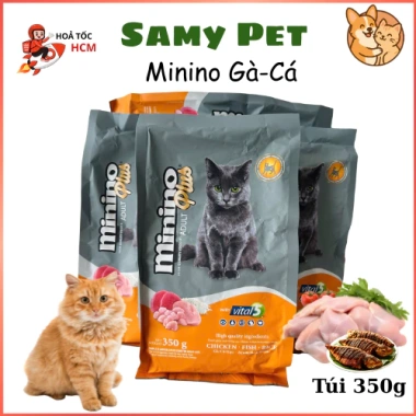 Hoả Tốc 21H Combo 10 Gói 350g Hạt MININO Vị Cá Hồi - Thức Ăn Mèo Mọi Lứa Tuổi, Giá Chỉ 175.000 10
