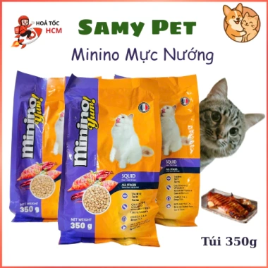 Hoả Tốc 21H Combo 5 Túi 350g Hạt MININO YUM Vị Mực Nướng cho Mèo Lớn - Giá 40.000₫