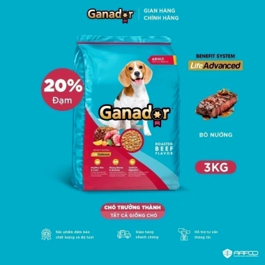 Hoả Tốc 21H Hạt GANADOR Vị Bò 10KG - Dinh dưỡng cao cho chó lớn, giá 459.000 VND