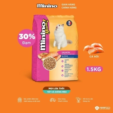 Hoả Tốc 21H Hạt MININO Cá Ngừ, Hải Sản, Mực Nướng, Cá Hồi 1.3-1.5kg - Dinh Dưỡng Cho Mèo Mọi Lứa Tuổi Giá Ưu Đãi 102k 2