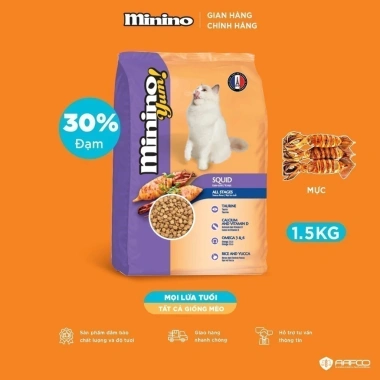 Hoả Tốc 21H Hạt MININO Cá Ngừ, Hải Sản, Mực Nướng, Cá Hồi 1.3-1.5kg - Dinh Dưỡng Cho Mèo Mọi Lứa Tuổi Giá Ưu Đãi 102k 9