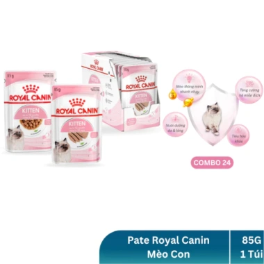 Hoả Tốc 21H - Hộp 12 Túi 85g Pate ROYAL CANIN Kitten Thạch Jelly, Dinh dưỡng cho Mèo con và Mẹ mang thai - Giá ưu đãi 545.000₫