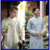 Hỏa Tốc 2H BIGSIZE Áo dài Nam vải gấm dệt mềm mát, dáng chuẩn, cát nhã - 399k