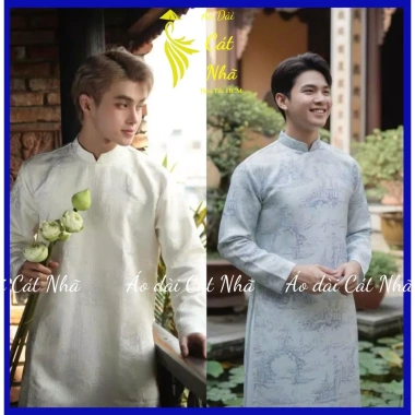Hỏa Tốc 2H BIGSIZE Áo dài Nam vải gấm dệt mềm mát, dáng chuẩn, cát nhã - 399k