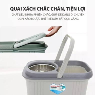 HỎA TỐC 2H - Bộ Chổi Lau Nhà Jubilee 360 Độ, Thùng Vắt Lồng Inox Không Gỉ - 249k 6
