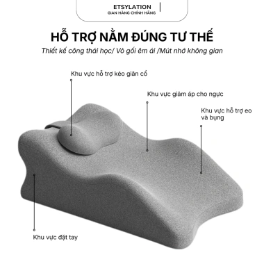 Hỏa Tốc 2H Gối Công Thái Học Đa Năng 3in1 - Massage Thư Giãn, Tựa Lưng Êm Ái, Định Hình Tư Thế, Giá 499k 9