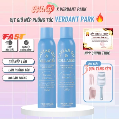 HOÀ TỐC 2H VERDANT PARK Xịt Dưỡng Giữ Phồng Tóc, Gel Tạo Kiểu, Caviar Oil và Collagen - 164k