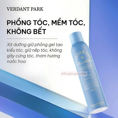 HOÀ TỐC 2H VERDANT PARK Xịt Dưỡng Giữ Phồng Tóc, Gel Tạo Kiểu, Caviar Oil và Collagen - 164k