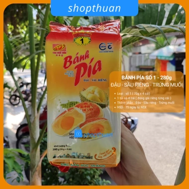 Hỏa tốc Bánh pía số 1 sầu riêng 280g - Đậu xanh + trứng muối - Tân Huê Viên - 70.000₫
