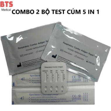 HỎA TỐC Bộ Test Cúm 5 in 1 FluA/B RSV ADV SARS-CoV-2 HPV - Giá chỉ 70.000