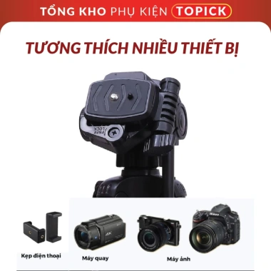 HỎA TỐC Chân Quay Điện Thoại Tripod 360 Cao 1.7m Xoay 360 Độ Chắc Chắn TOPICK 3