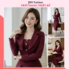 HOÀ TỐC DS7.309 Váy đỏ bút chì cổ vest dài tay công sở - Dự tiệc, giảm còn 510k