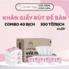 HOA TOC HCM Giấy ăn rút Small Egg 300 tờ 130x175mm 4 lớp dập vân 4D tặng 1 bịch 1.280 tờ - Giá 99.000đ